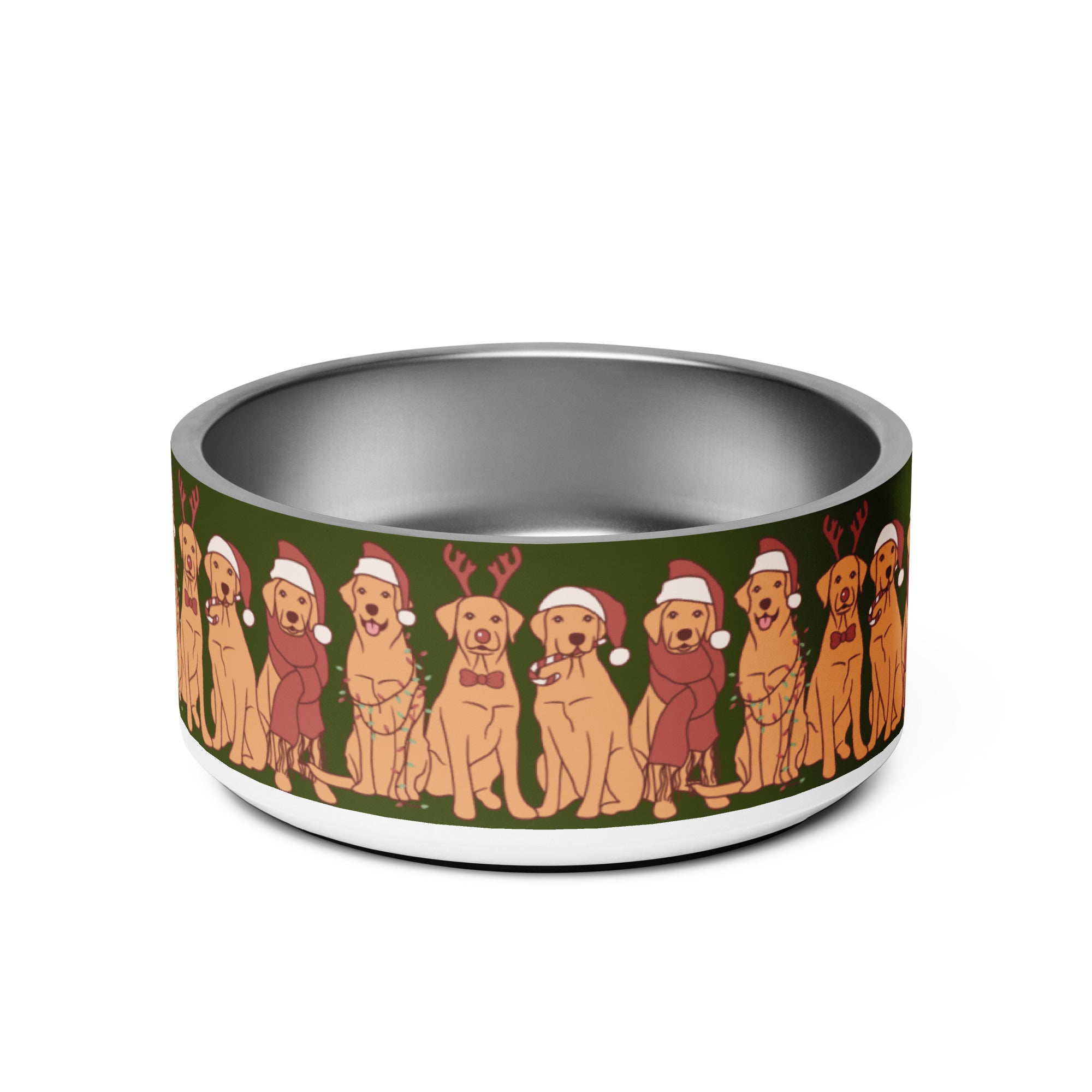 Christmas Doggos with Hats and Scarves Pet bowl