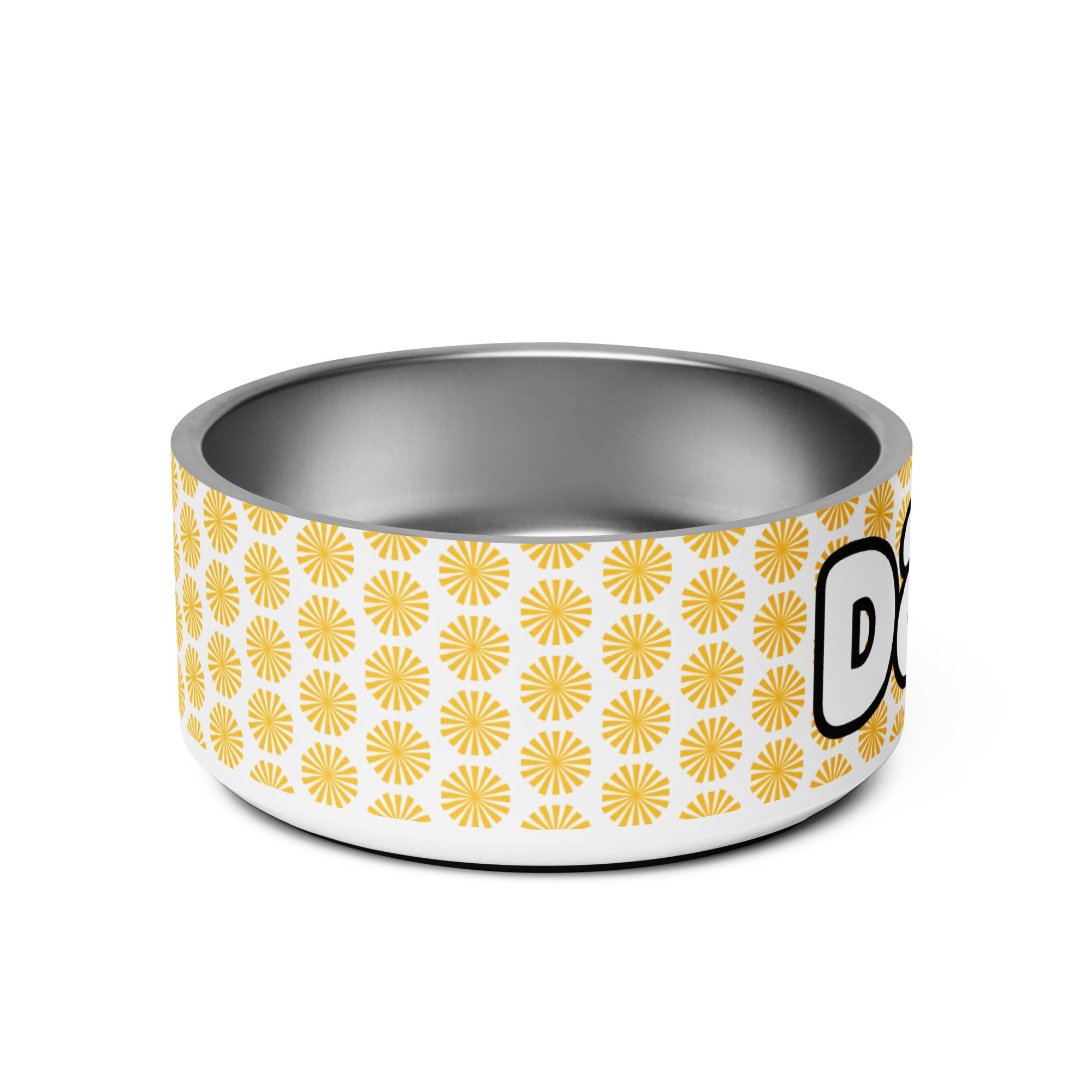 Daisies Personalized Pet Name Bowl Yellow Daisies