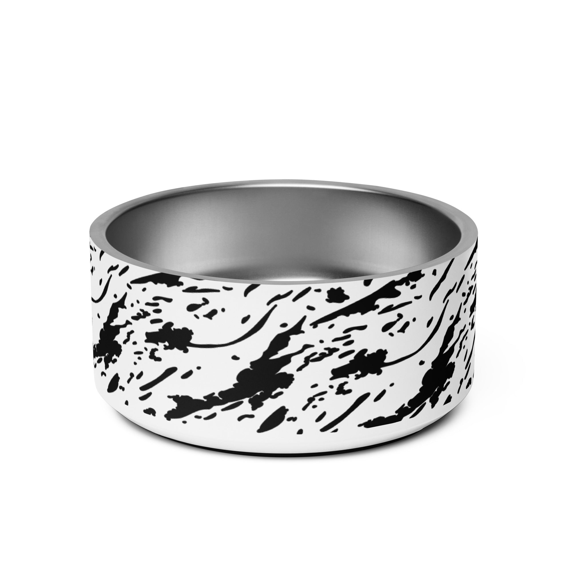 Windswept Black and White Pet Bowl