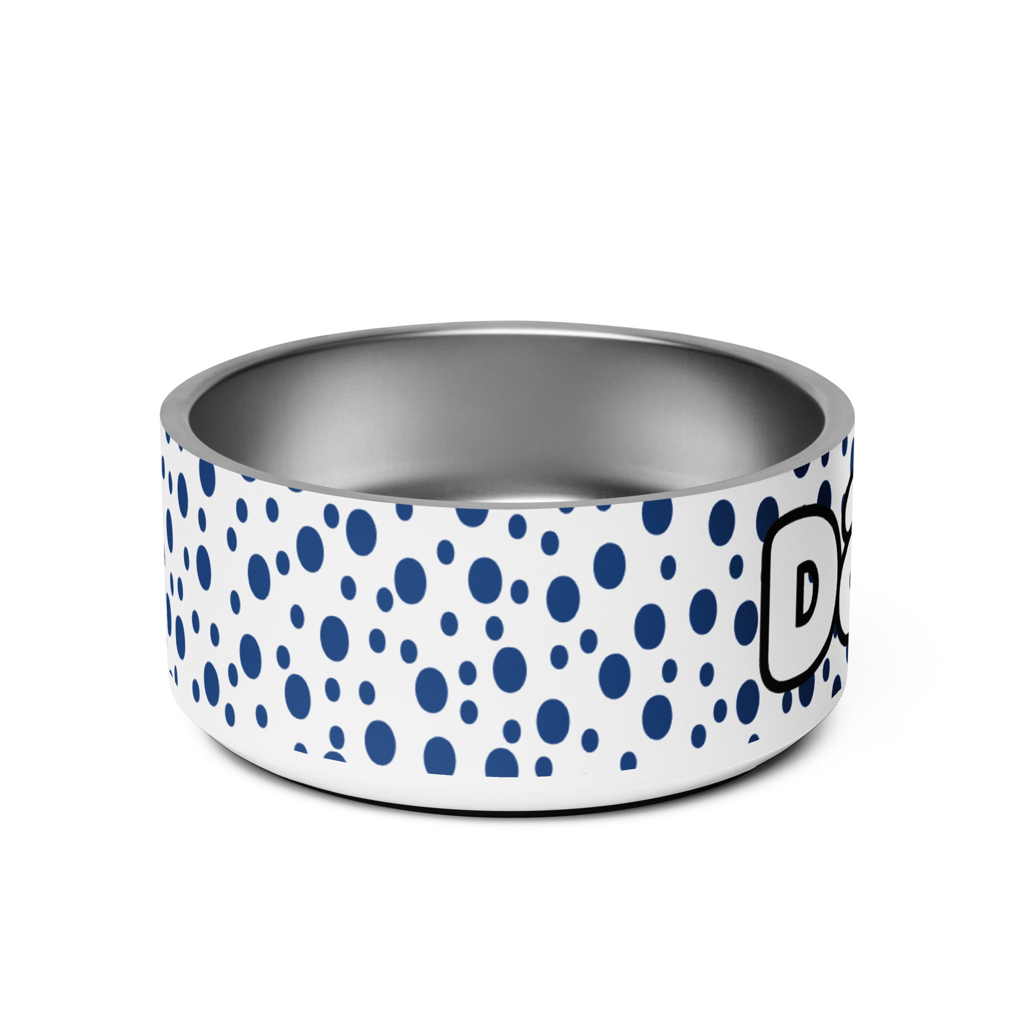 Dots Personalized Pet Bowl - Blue