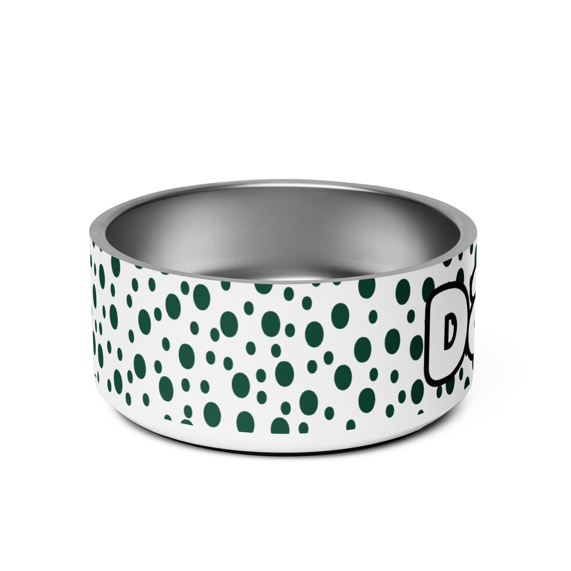 Green Dots Personalized Pet Bowl