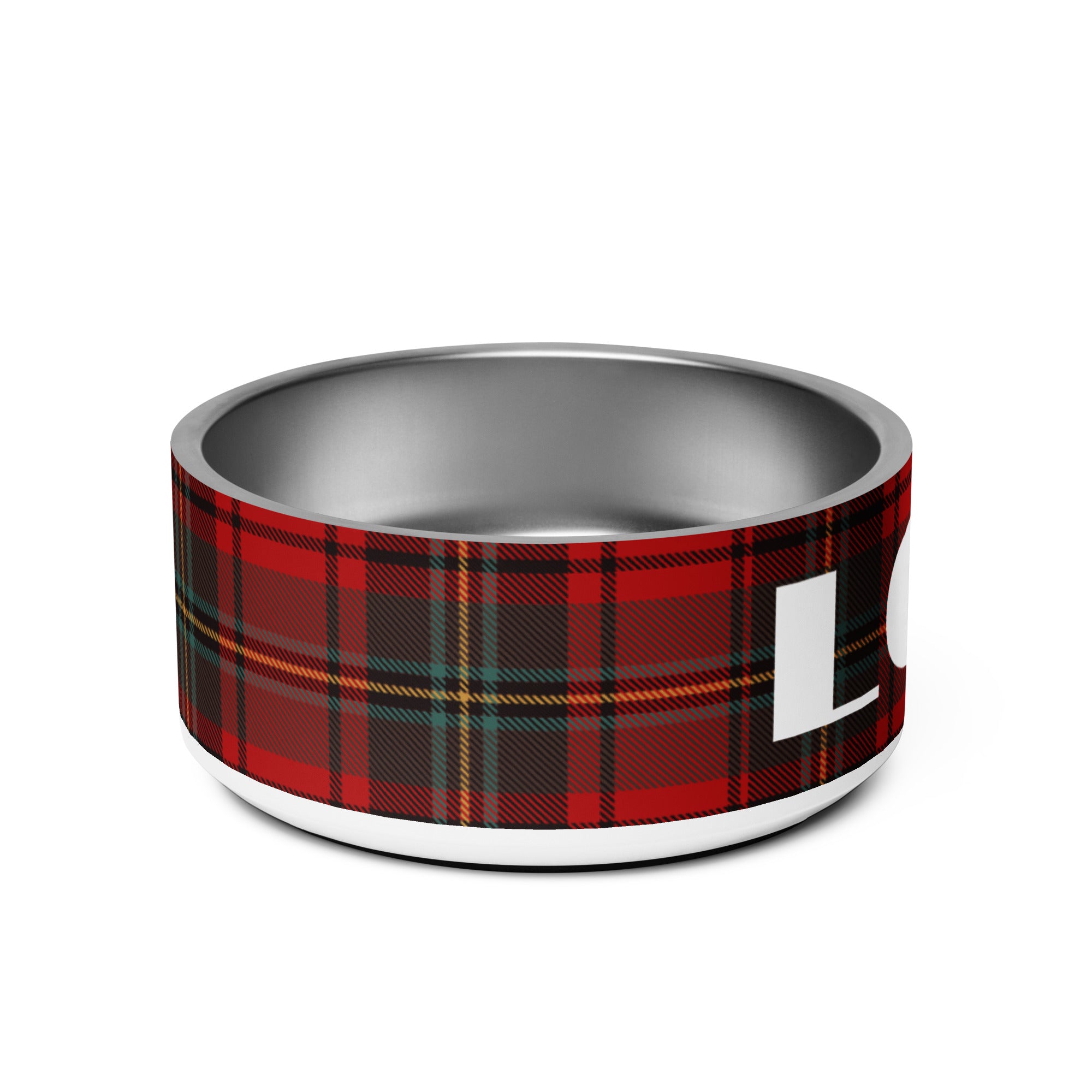 Personalized Christmas Plaid Pet bowl