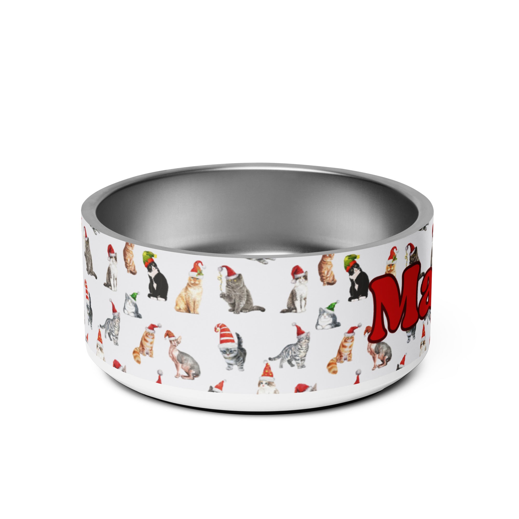 Christmas Kitties Personalized Pet bowl