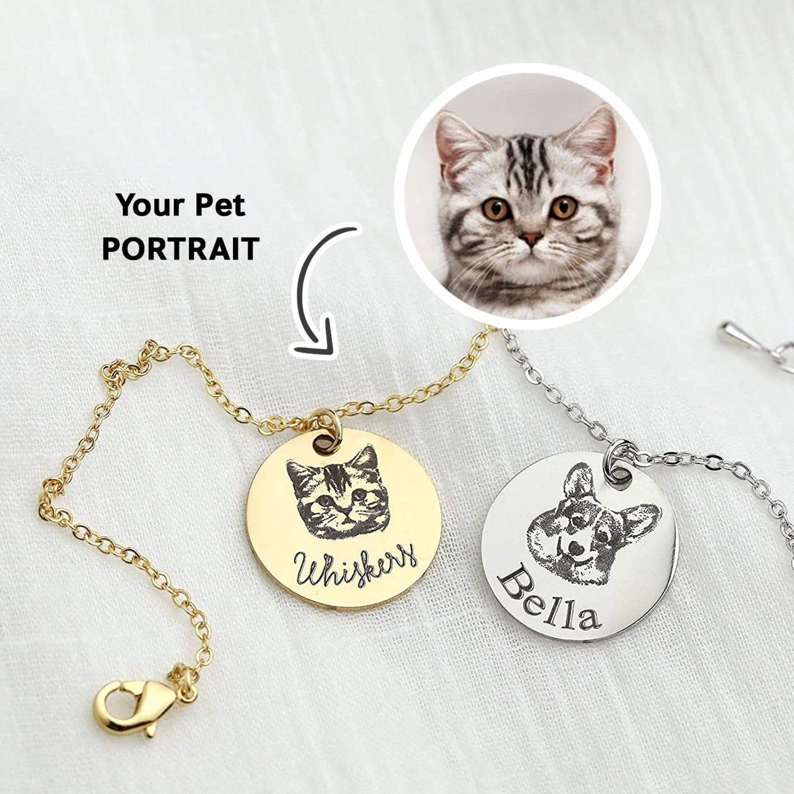 Personalized Pet Portrait Name Bracelet