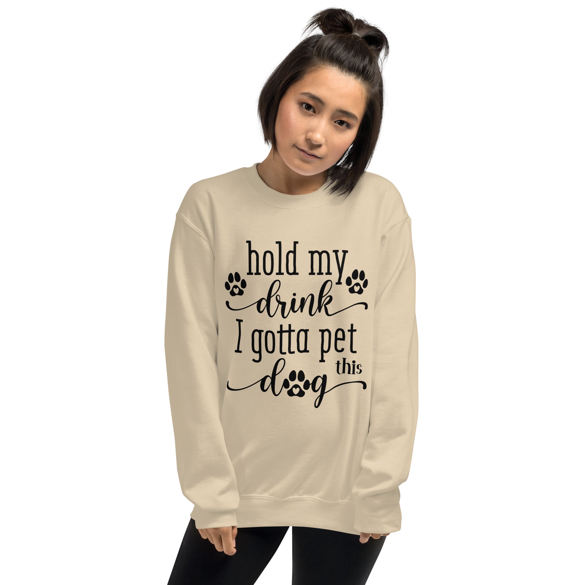 Hold My Drink I Have to Pet This Dog Oversized Unisex Sweatshirt