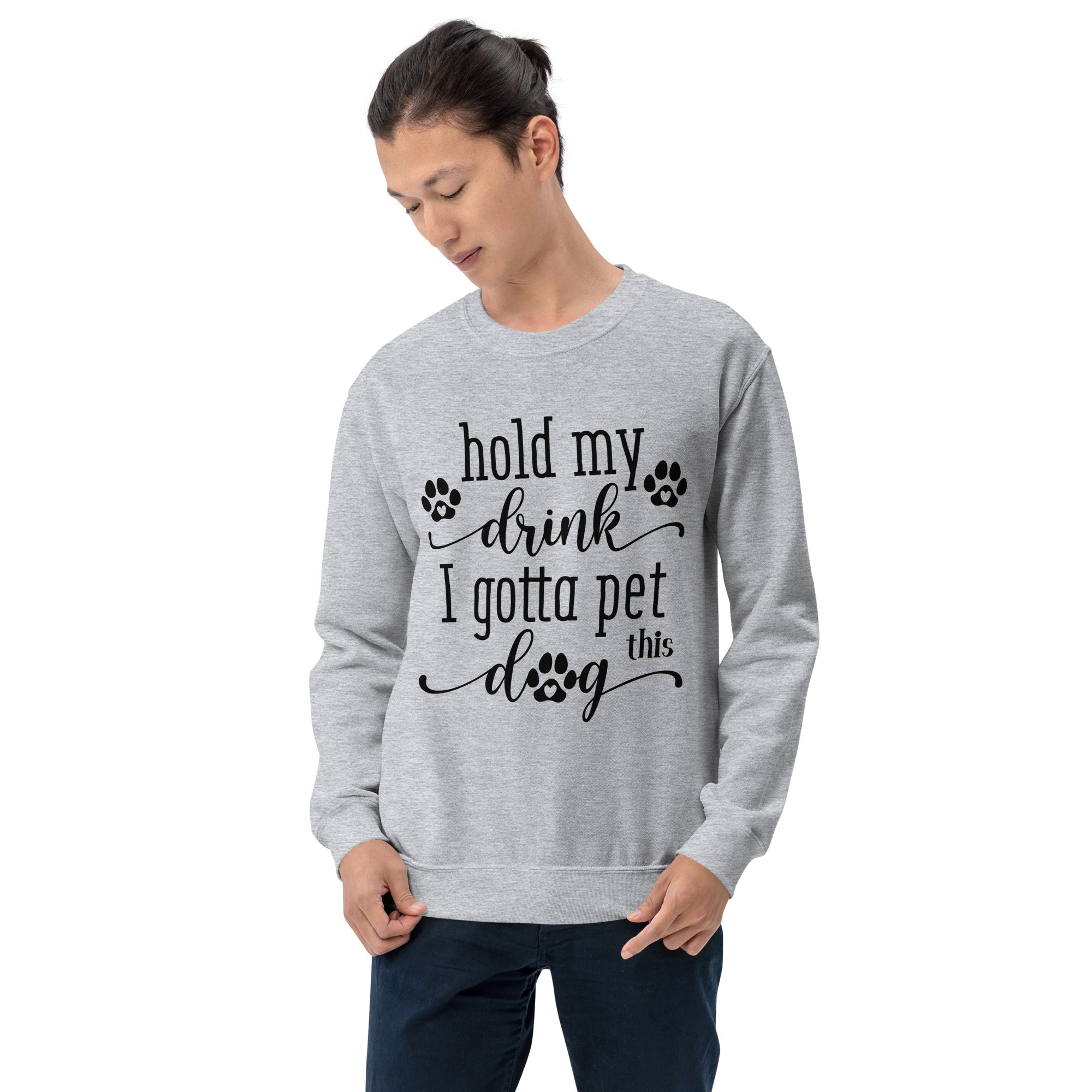 Hold My Drink I Have to Pet This Dog Oversized Unisex Sweatshirt