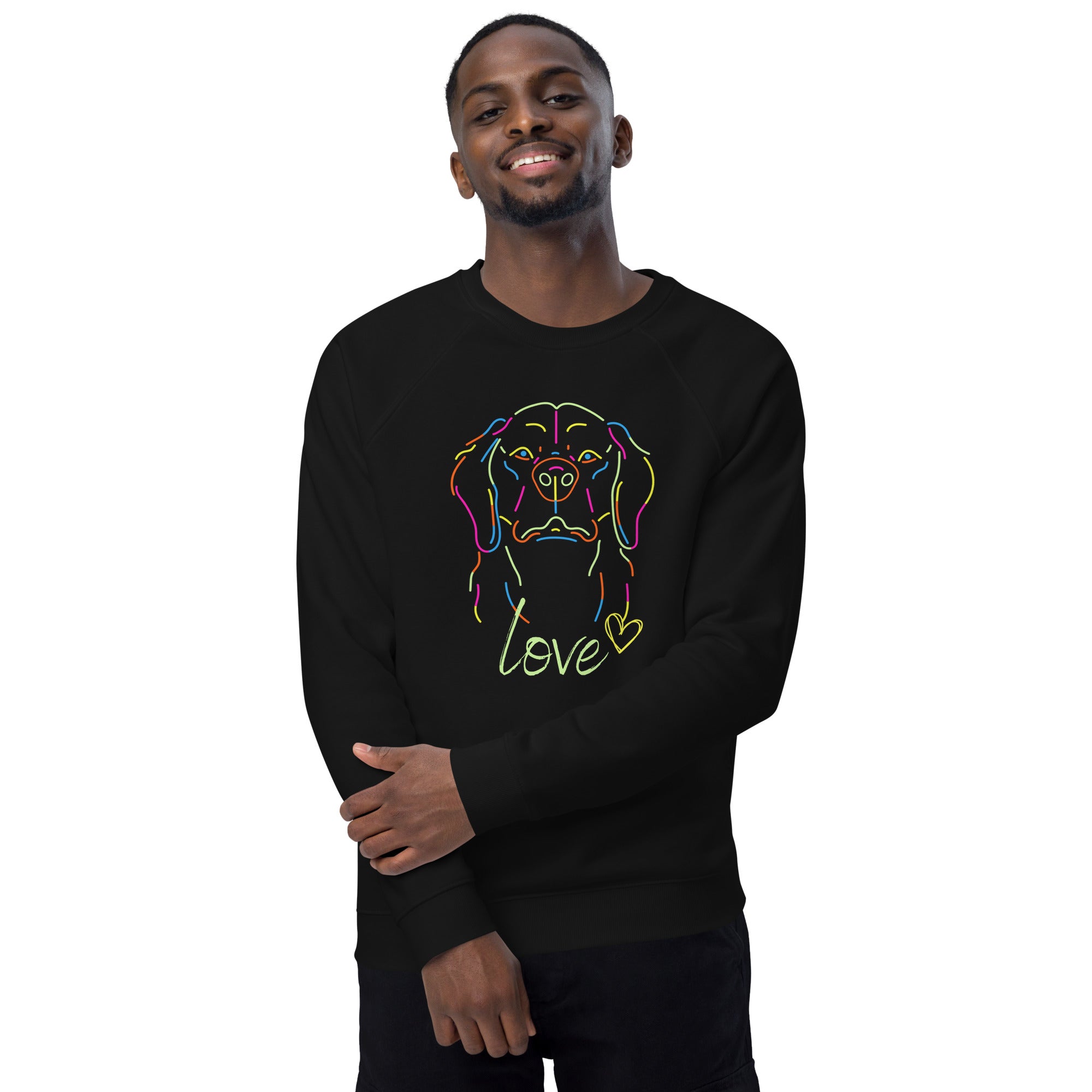 Love My Dog Unisex Organic Raglan Sweatshirt