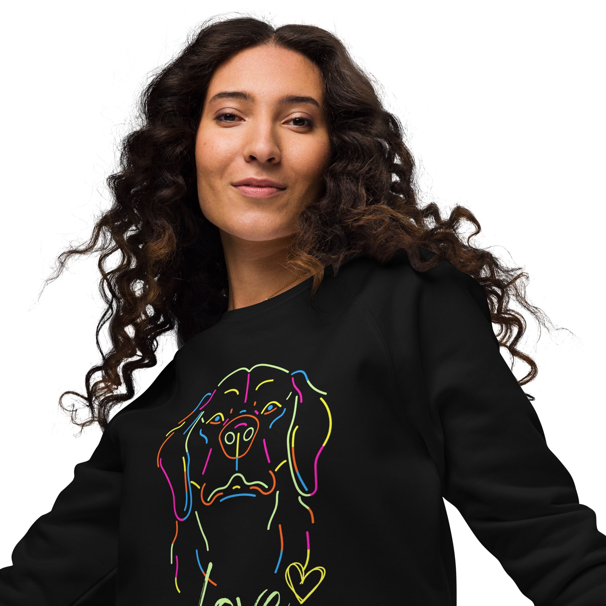 Love My Dog Unisex Organic Raglan Sweatshirt