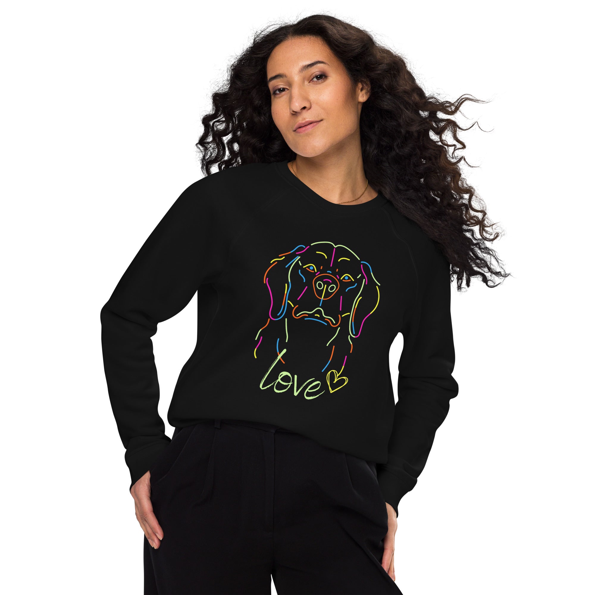 Love My Dog Unisex Organic Raglan Sweatshirt