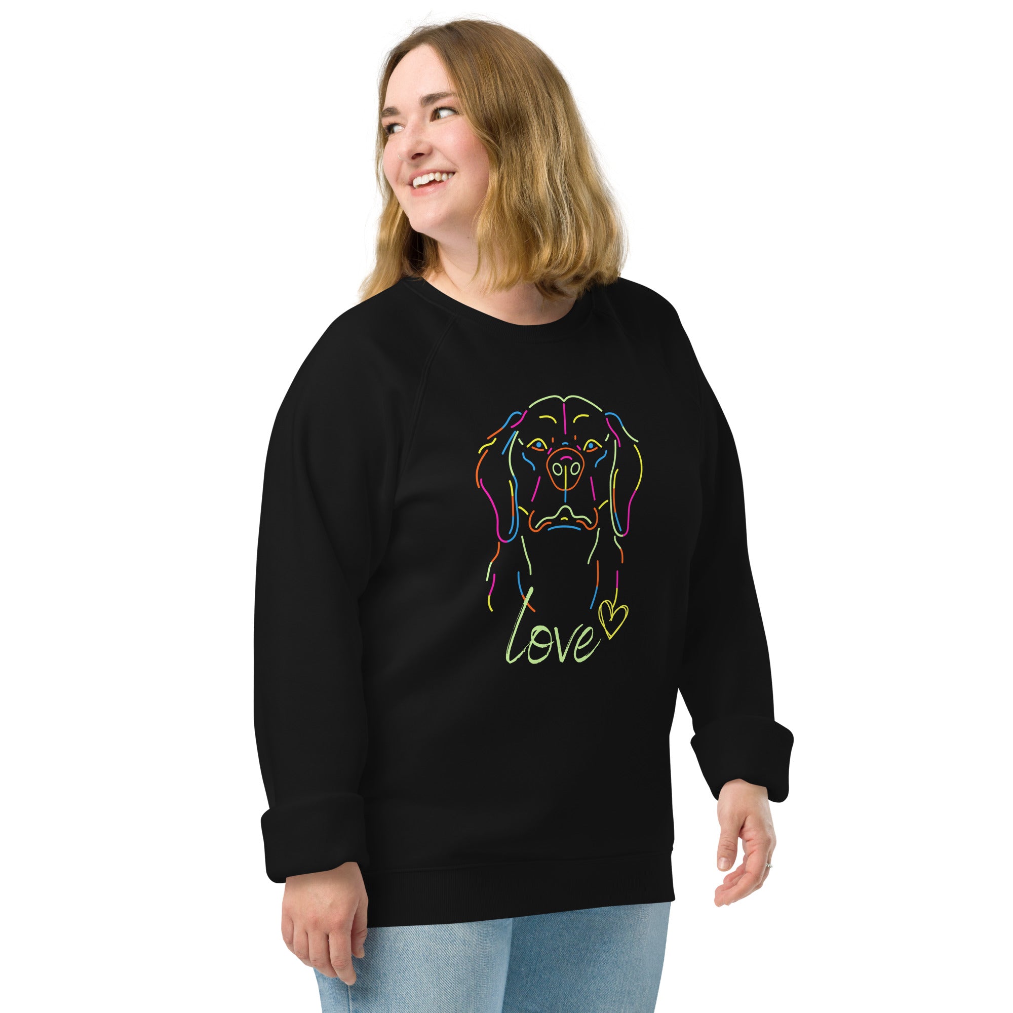 Love My Dog Unisex Organic Raglan Sweatshirt