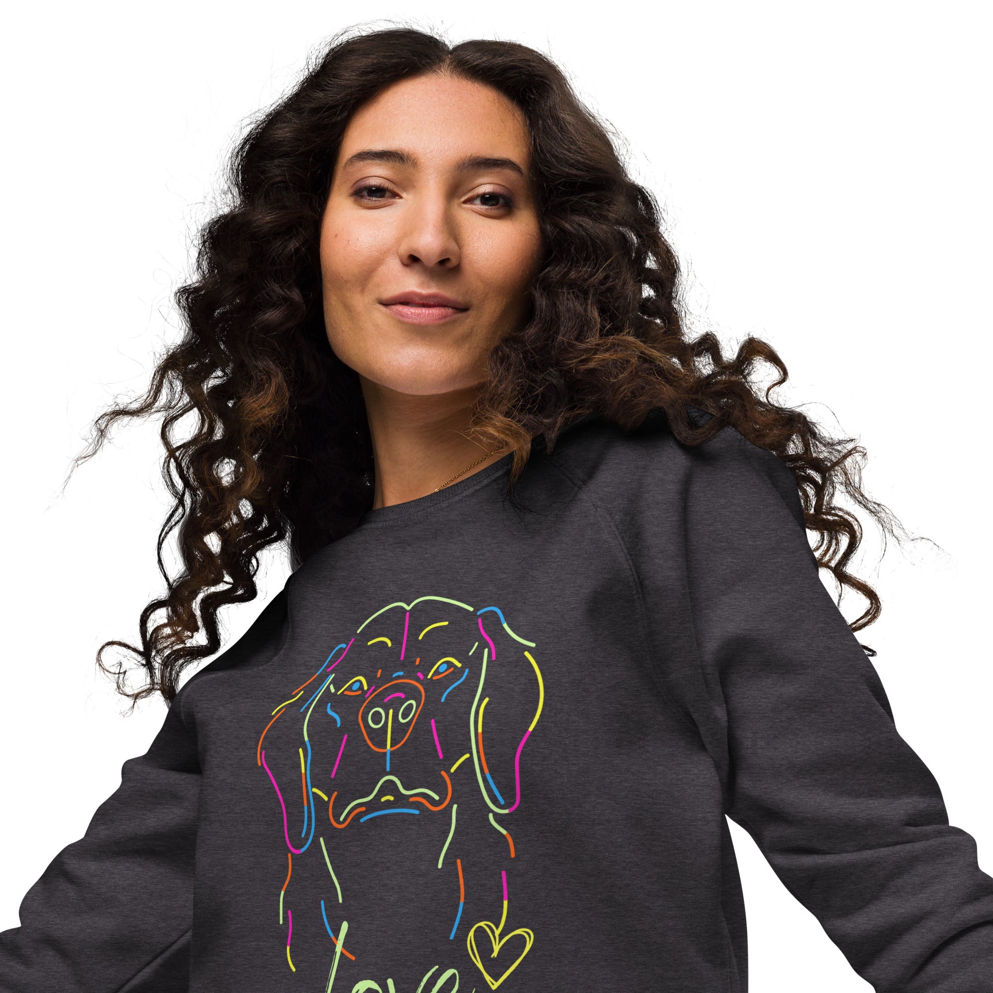 Love My Dog Unisex Organic Raglan Sweatshirt