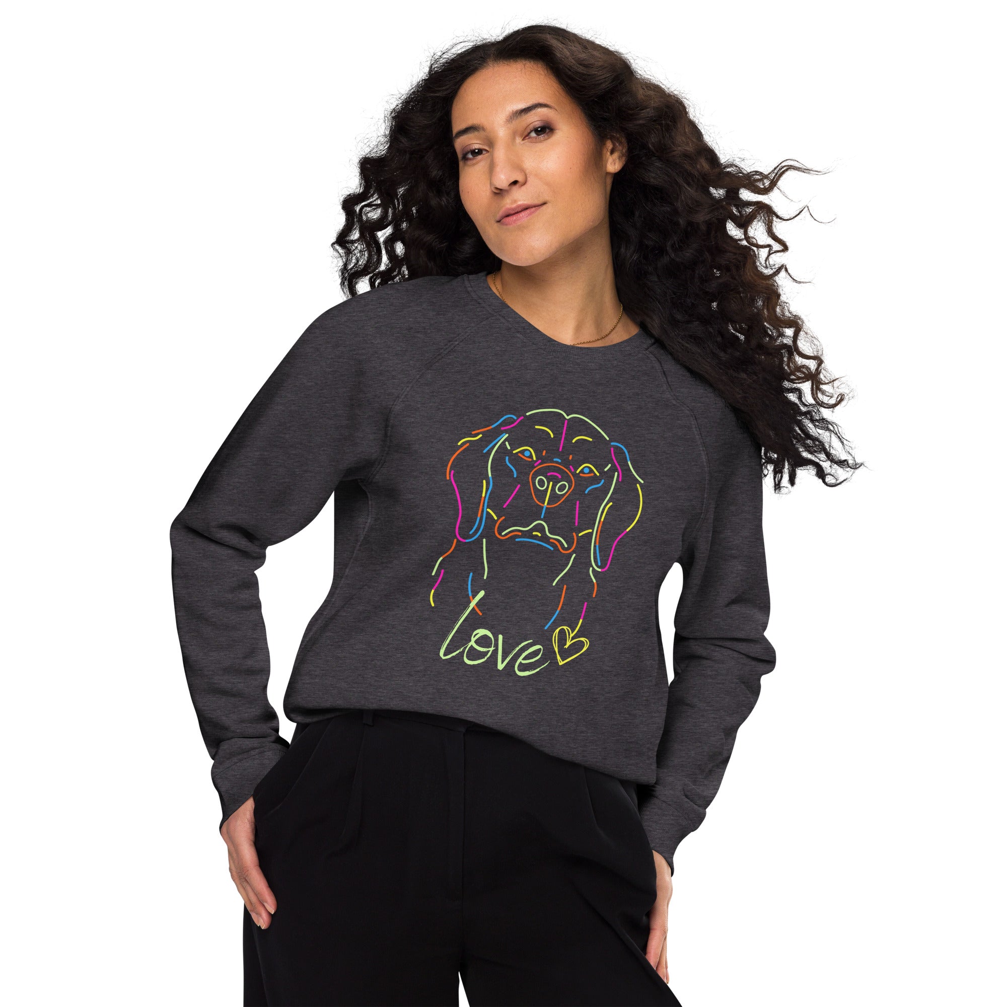 Love My Dog Unisex Organic Raglan Sweatshirt