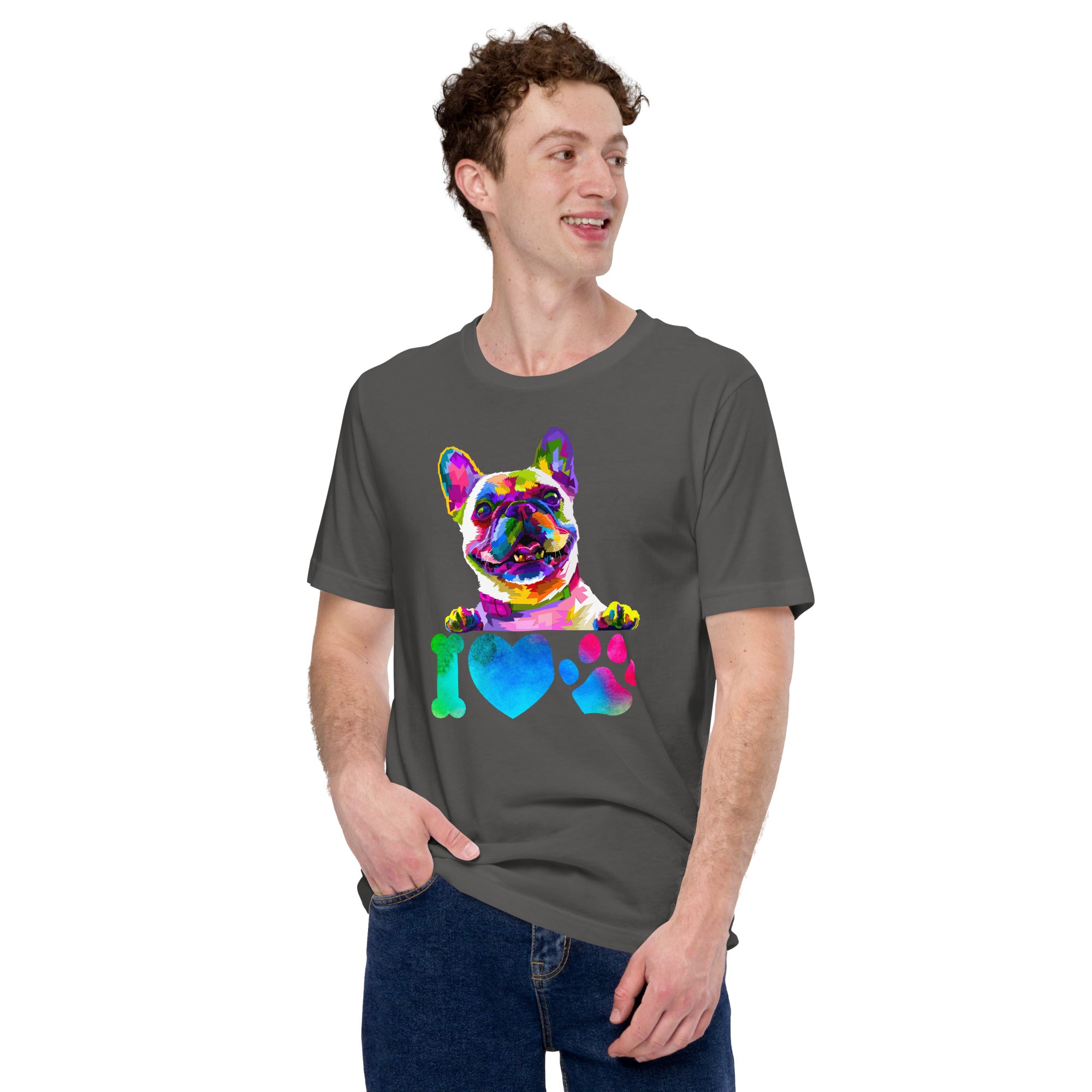 Trippy I Love My Dog Psychedelic Colors Unisex t-shirt