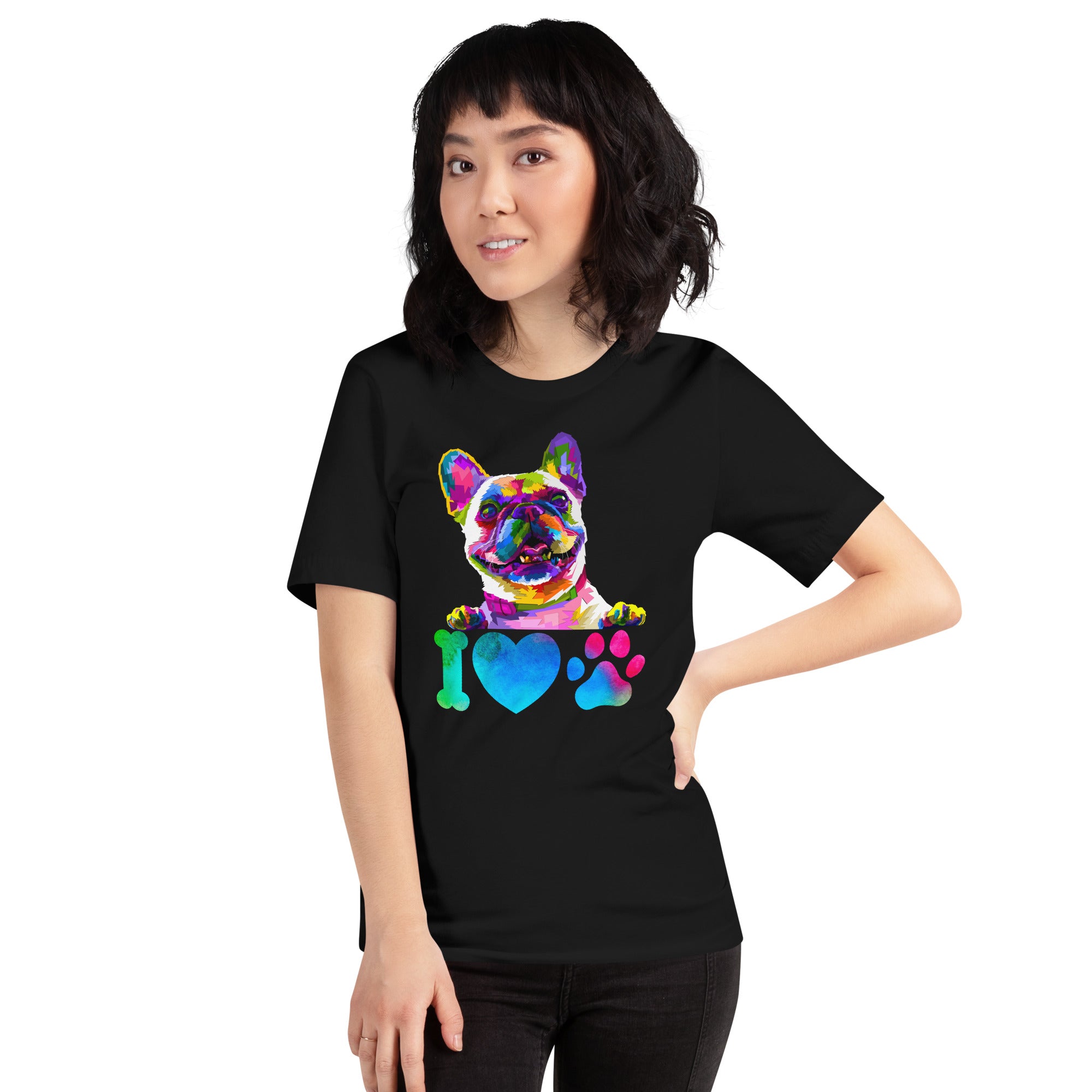 Trippy I Love My Dog Psychedelic Colors Unisex t-shirt