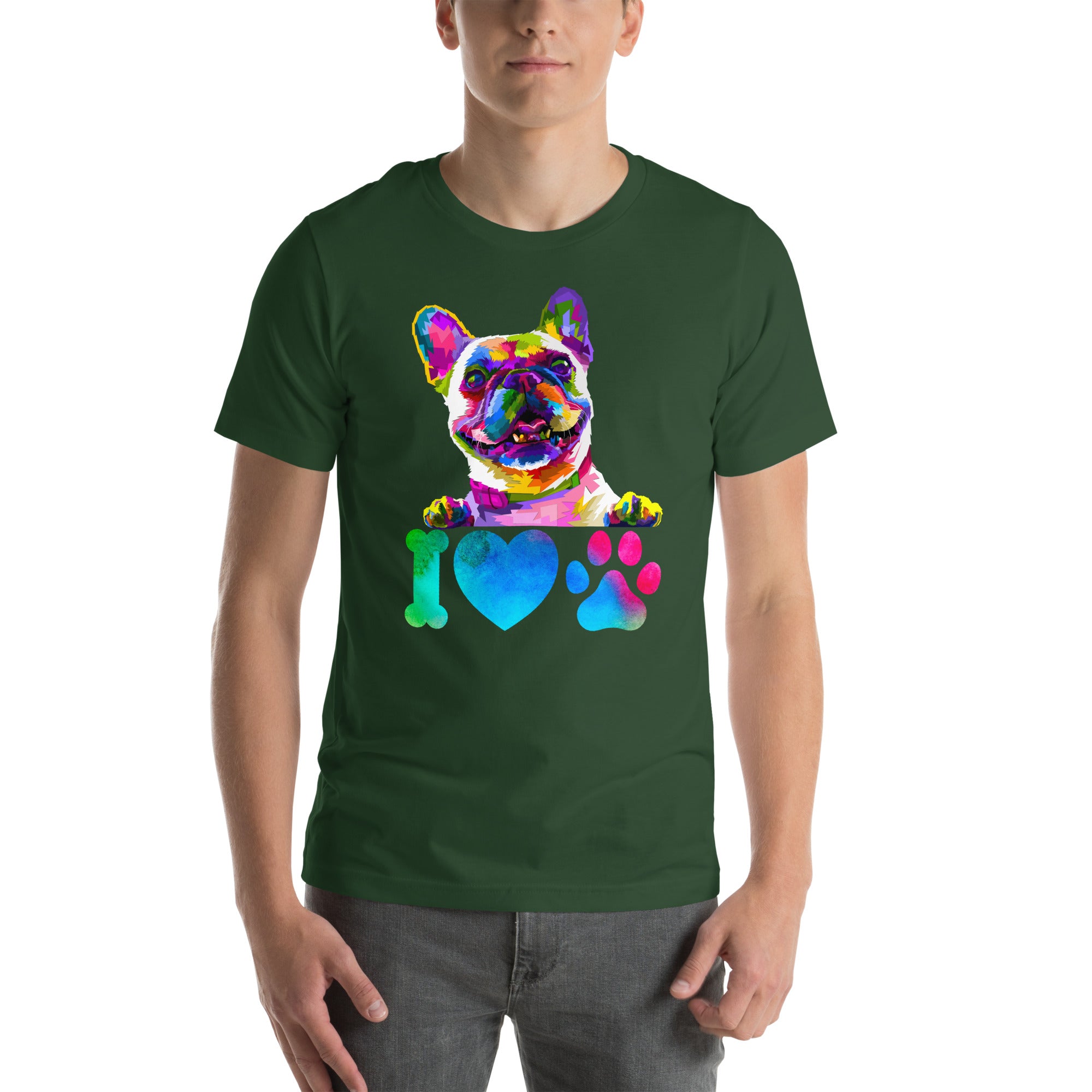 Trippy I Love My Dog Psychedelic Colors Unisex t-shirt