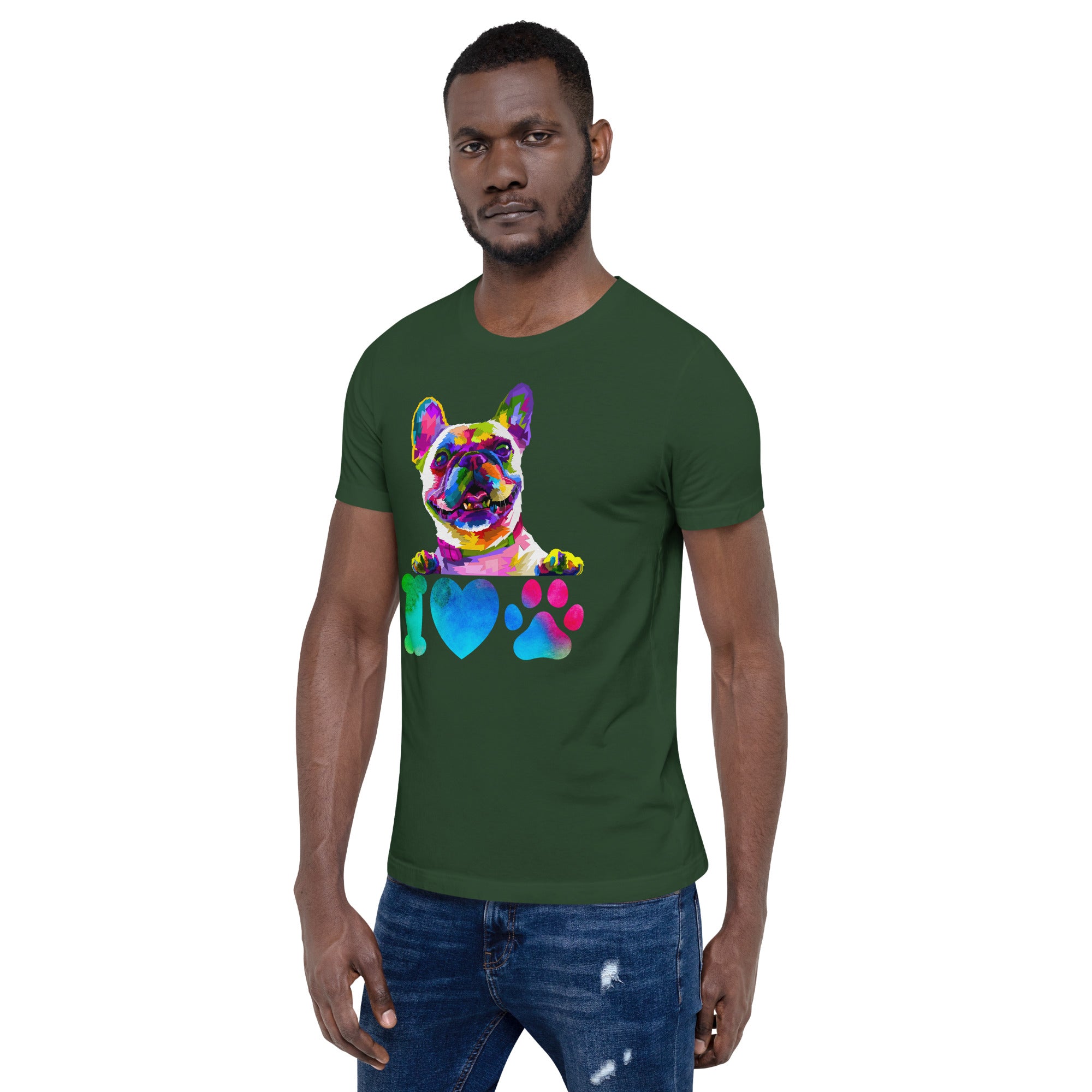 Trippy I Love My Dog Psychedelic Colors Unisex t-shirt