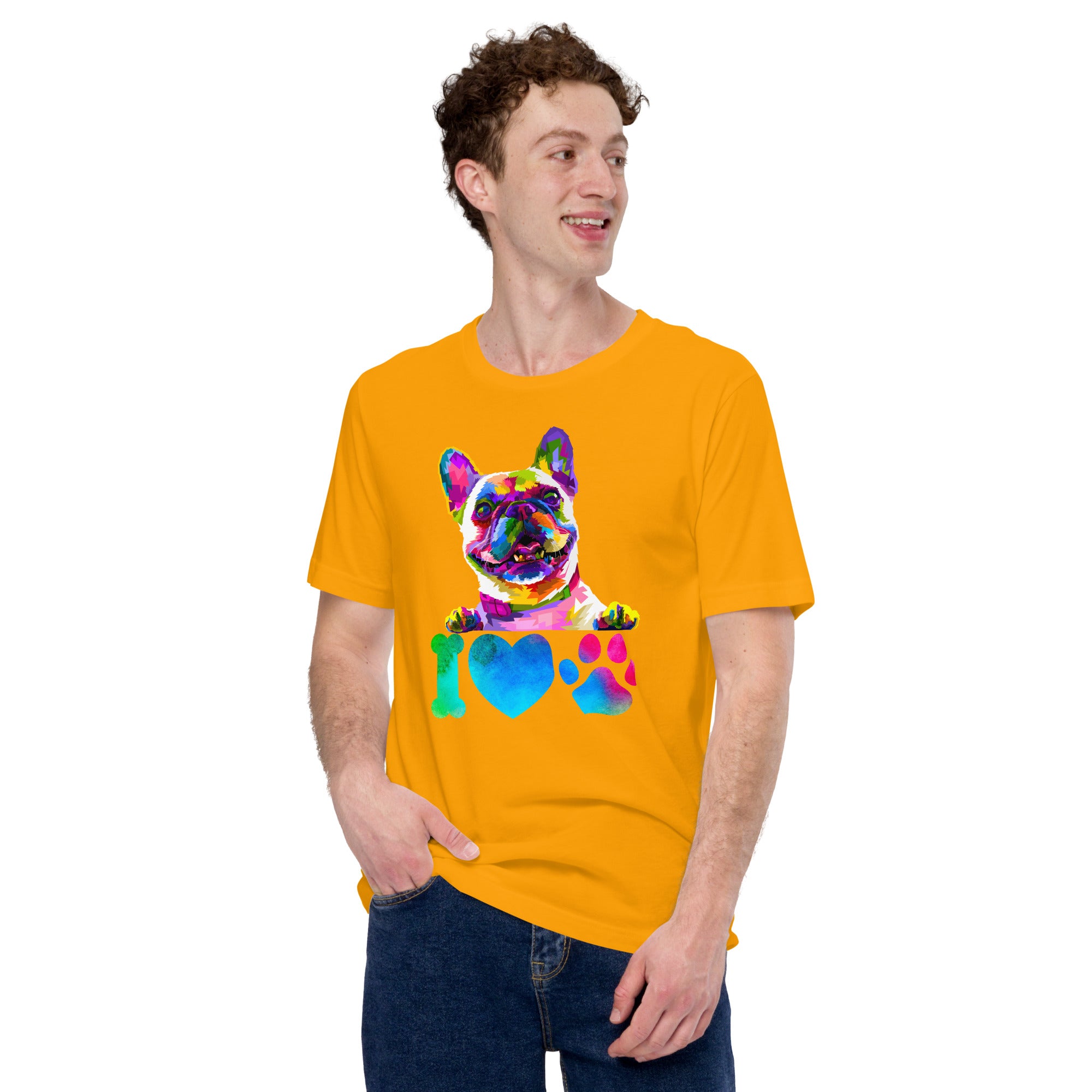 Trippy I Love My Dog Psychedelic Colors Unisex t-shirt