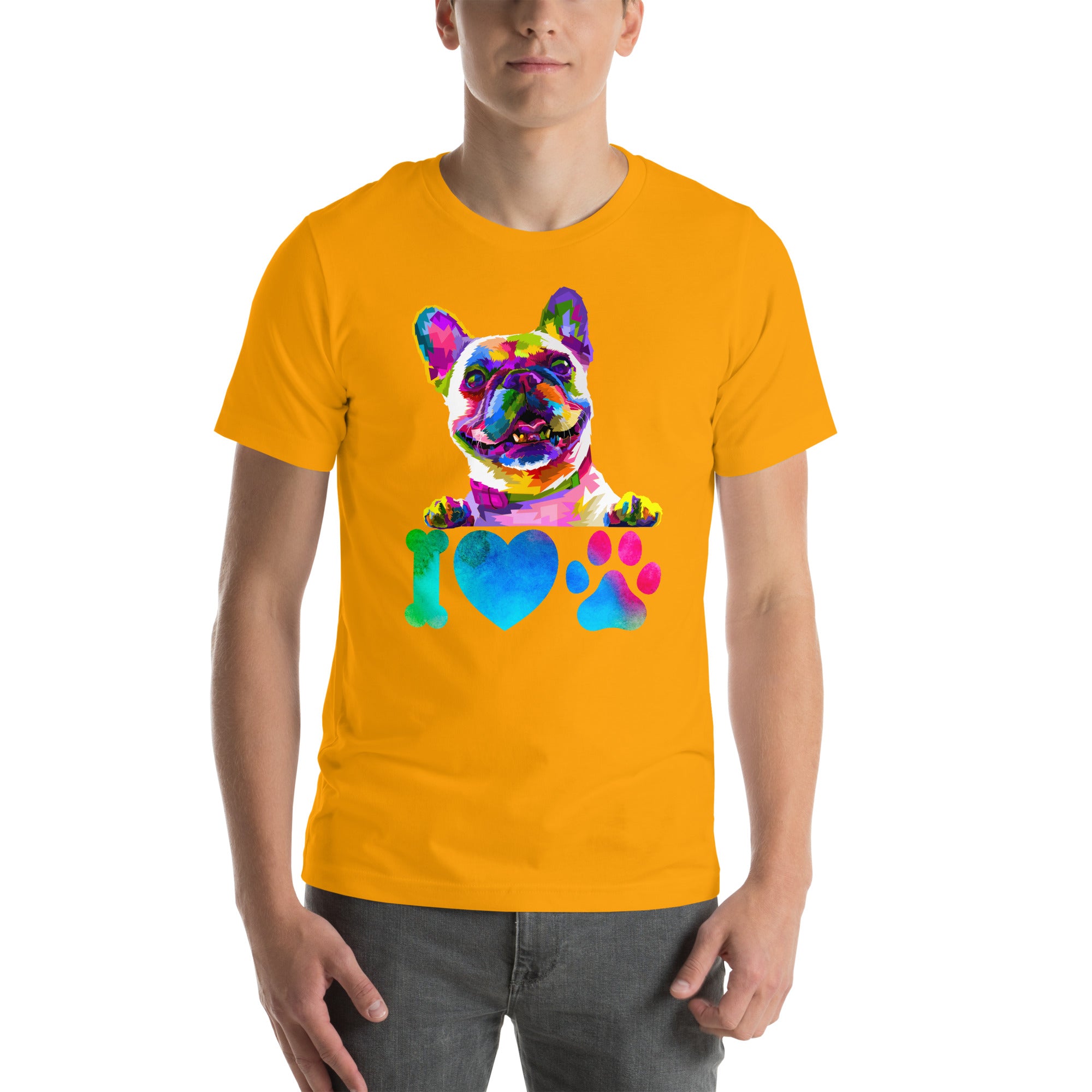 Trippy I Love My Dog Psychedelic Colors Unisex t-shirt