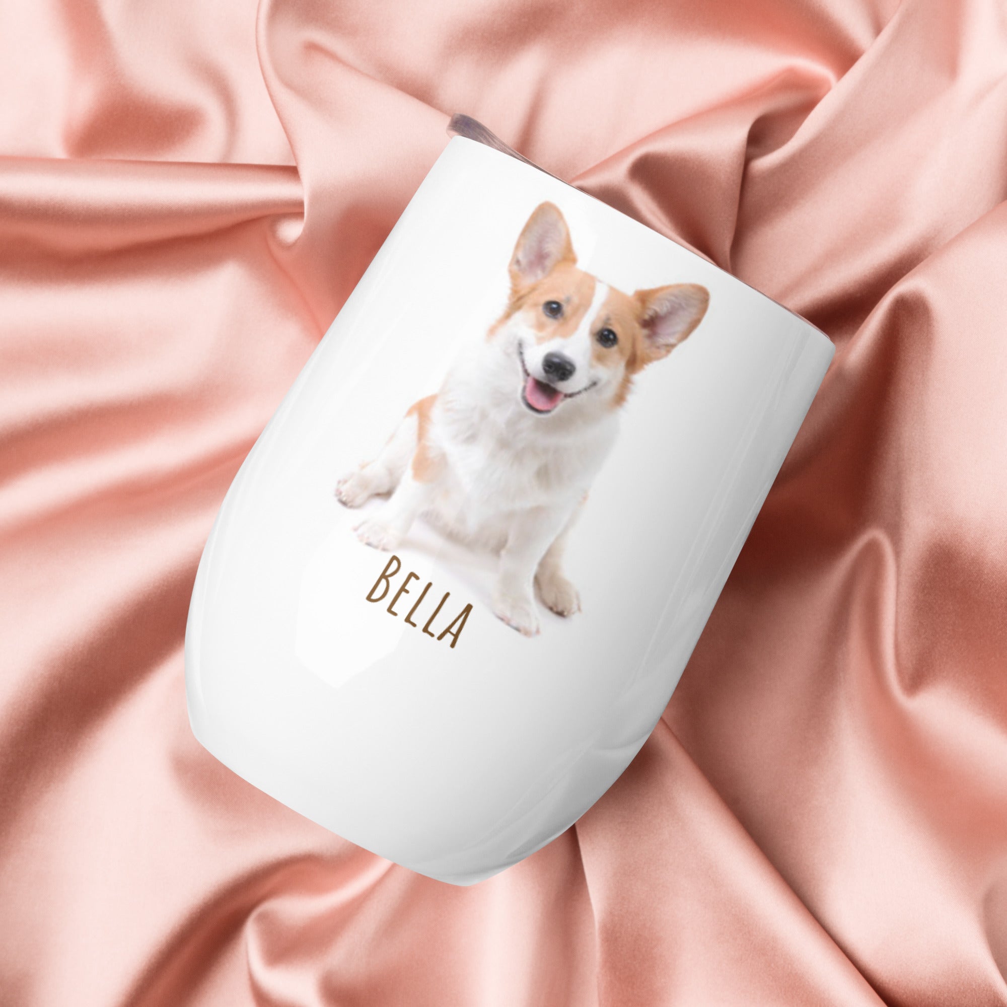 Personalized Pet Photo or AI Portrait Wine Tumbler