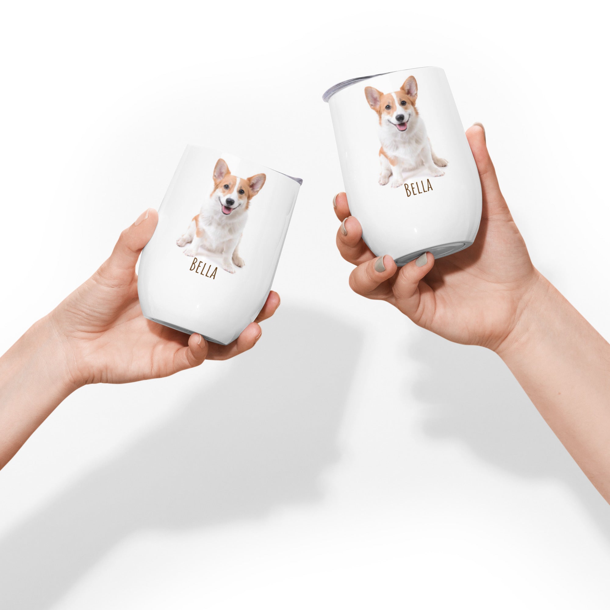 Personalized Pet Photo or AI Portrait Wine Tumbler