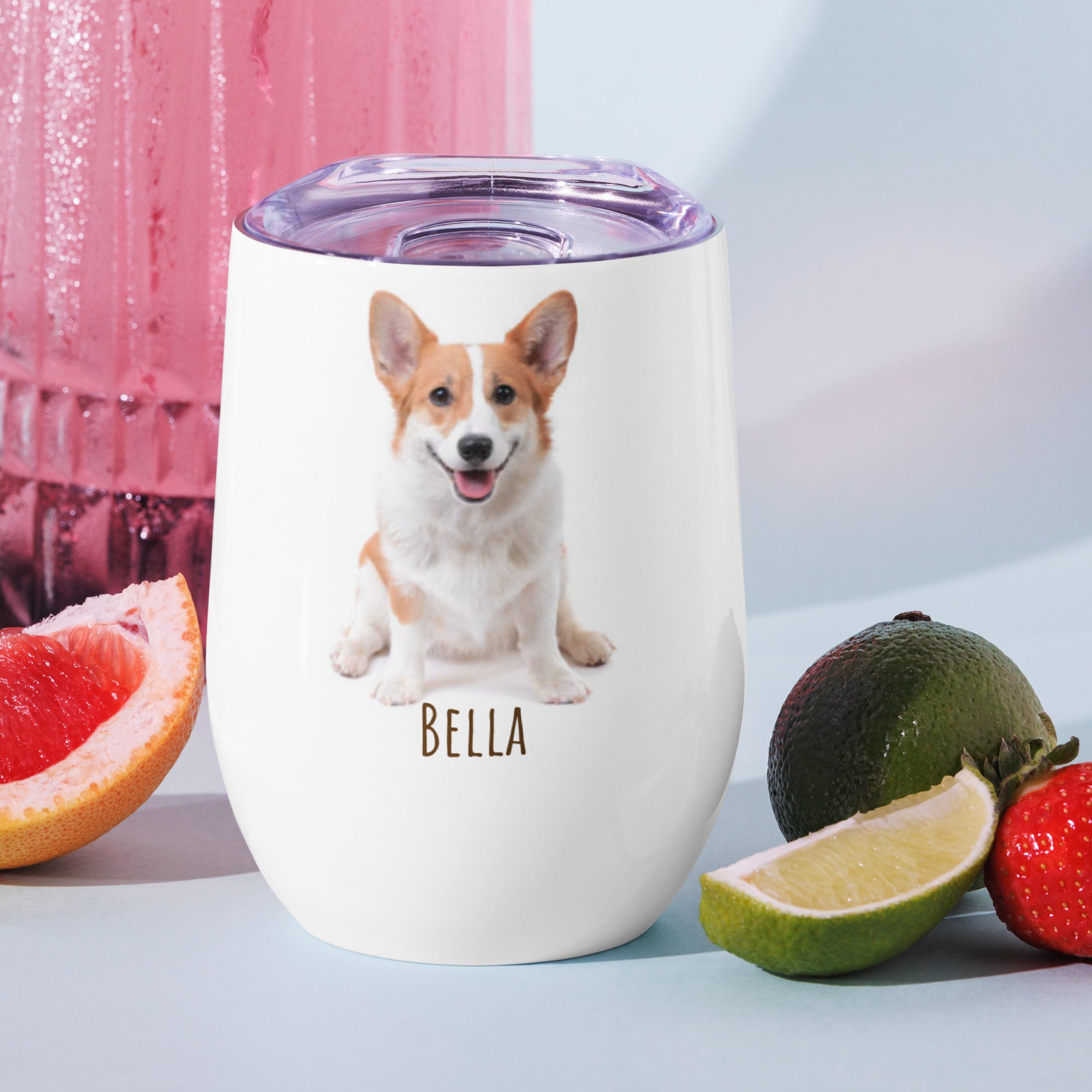 Personalized Pet Photo or AI Portrait Wine Tumbler