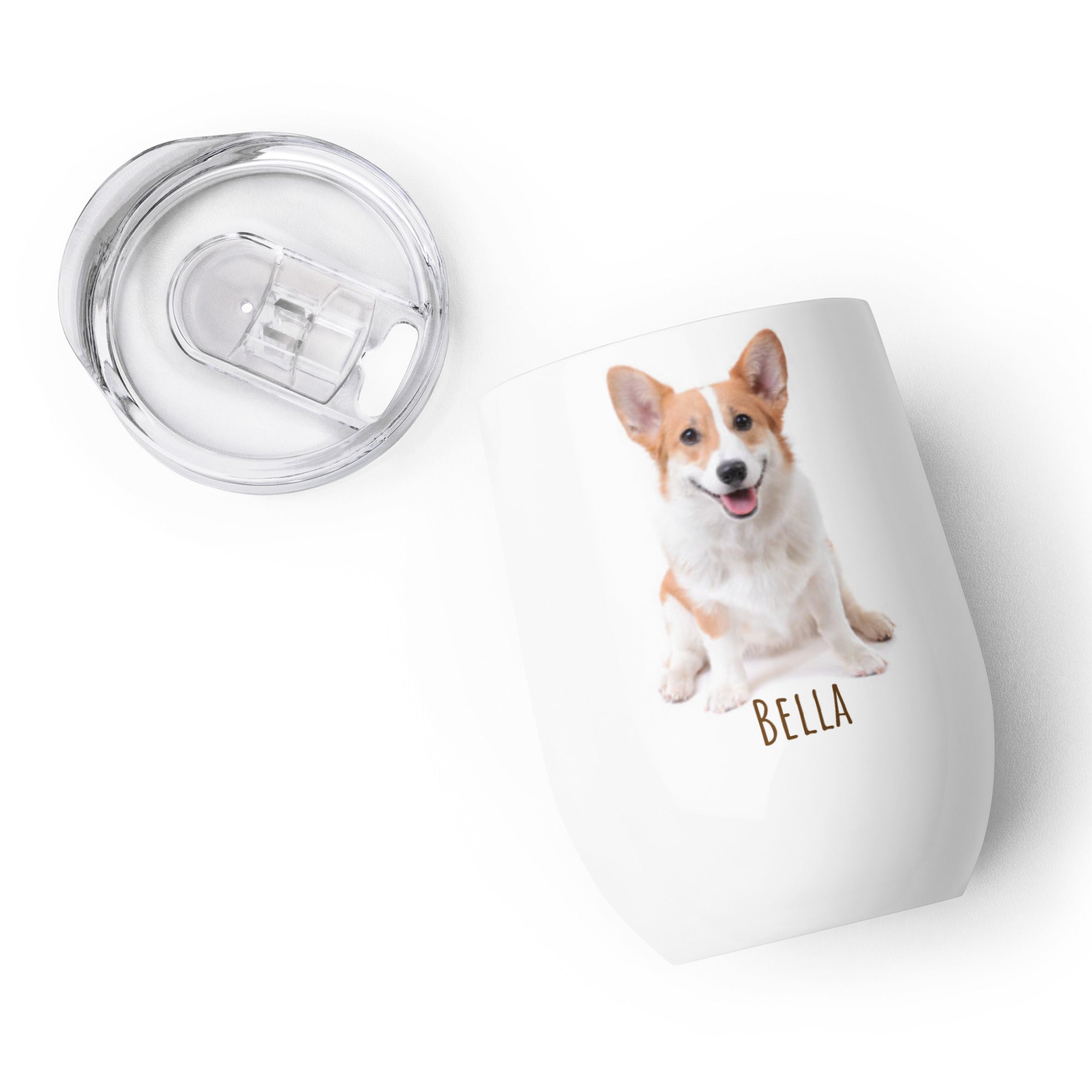 Personalized Pet Photo or AI Portrait Wine Tumbler