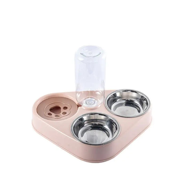 3 in 1 Pet Food Bowl with Automatic Drinking Feeder